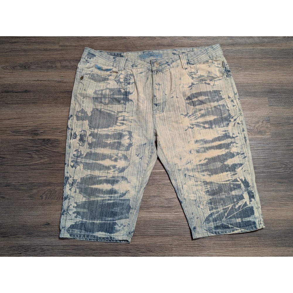 Robins Jean Mens 38 Studded Wing Blue Denim Long Shorts Y2K Streetwear READ